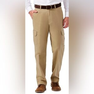 Men's Haggar Classic Fit Stretch Tan Cargo Pants Sz 34x30 NWT